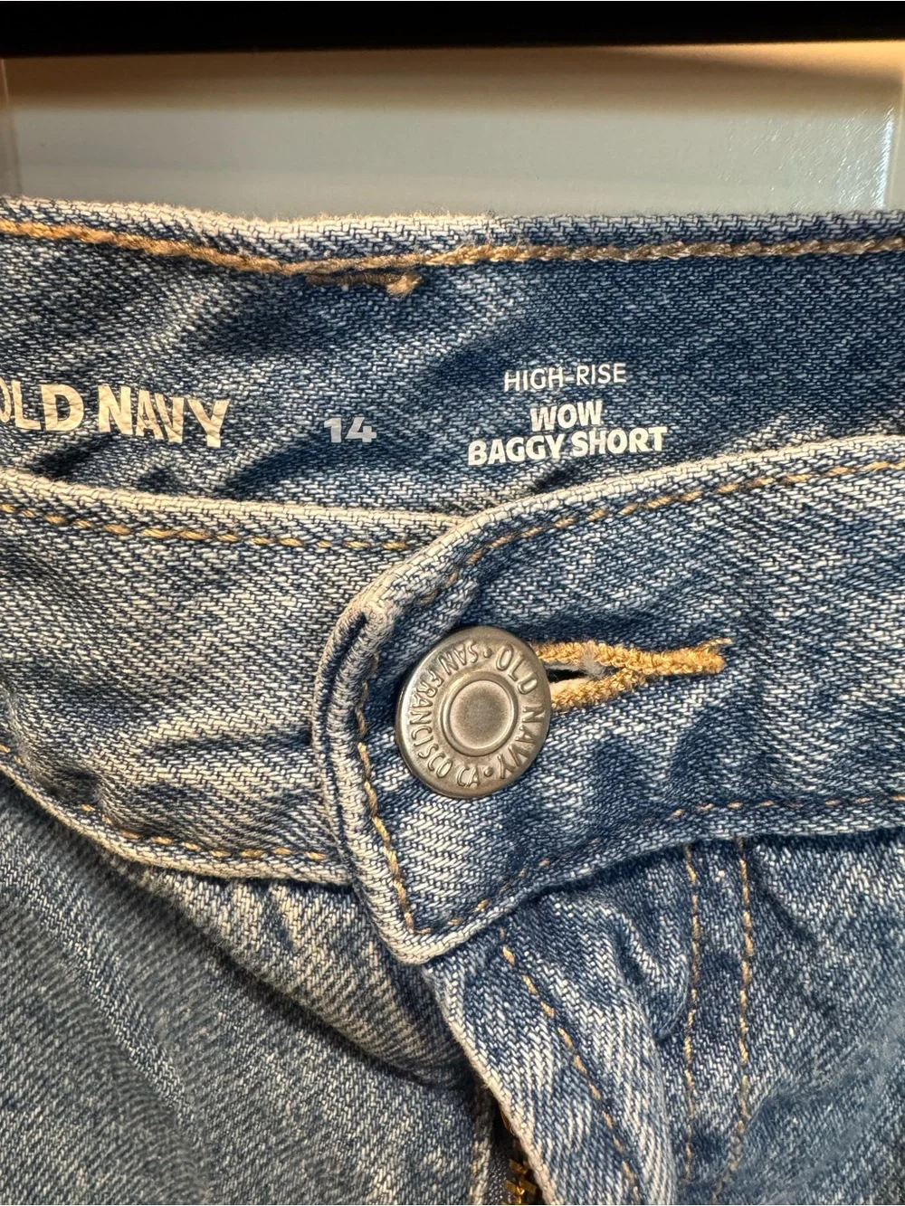 Old Navy Medium Blue Denim High-Rise Shorts